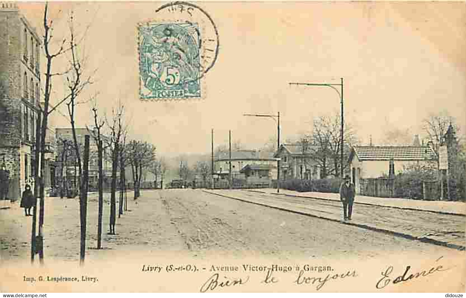 Carte Postale Ancienne - 93 - Livry Gargan - Avenue Victor Hugo à Gargan - Animée - Précurseur - CPA - Voir Scans Recto-