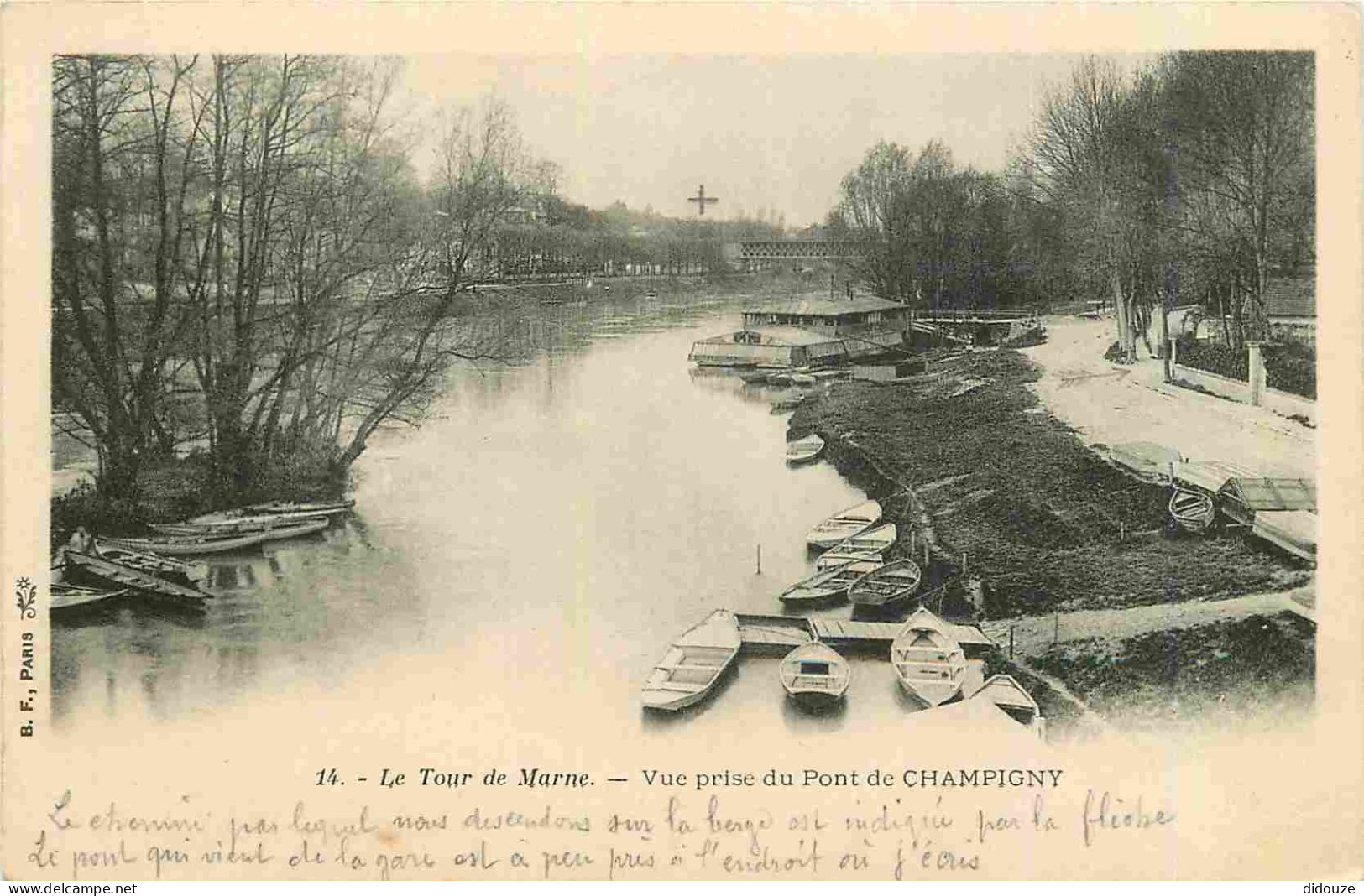 Carte Postale Ancienne - 94 - Champigny sur Marne - Le Tour de Marne - Vue prise de Champigny - Précurseur - CPA - Voir