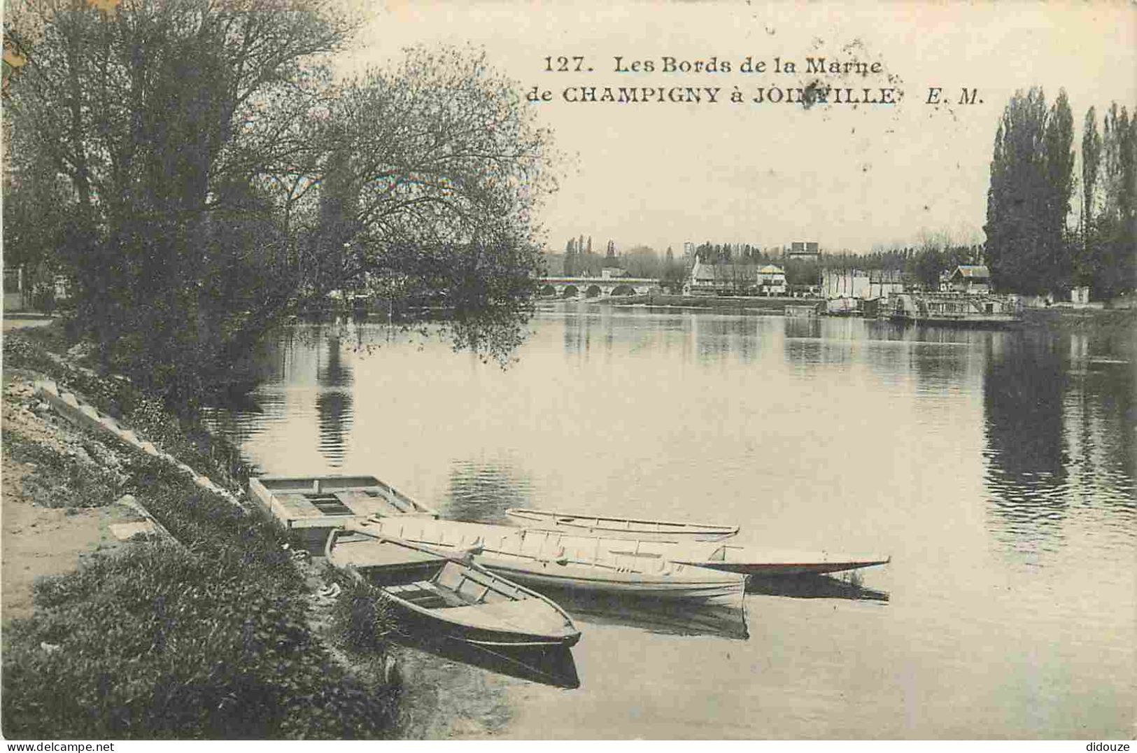 Carte Postale Ancienne - 94 - Champigny sur Marne - Les bords de la Marne - de Champigny à Joinville - CPA - Oblitératio