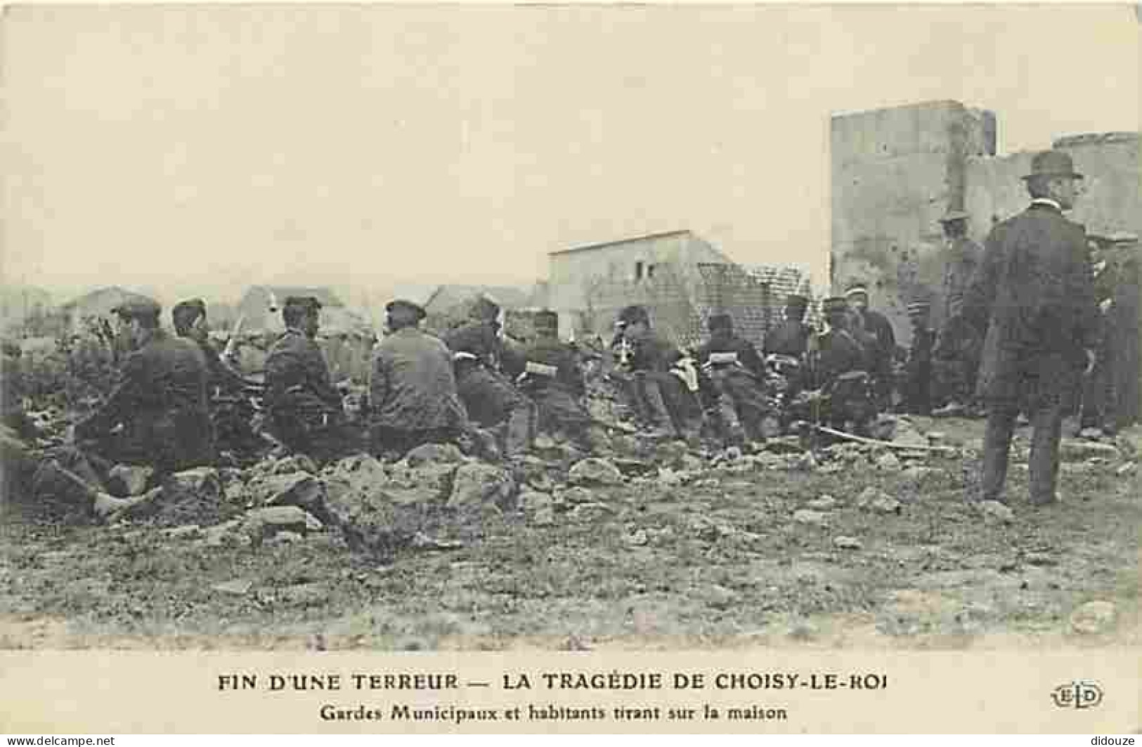 Carte Postale Ancienne - 94 - Choisy le Roi - Fin d'une Terreur - La Tragédie de Choisy le Roi - Animée - Gardes municip