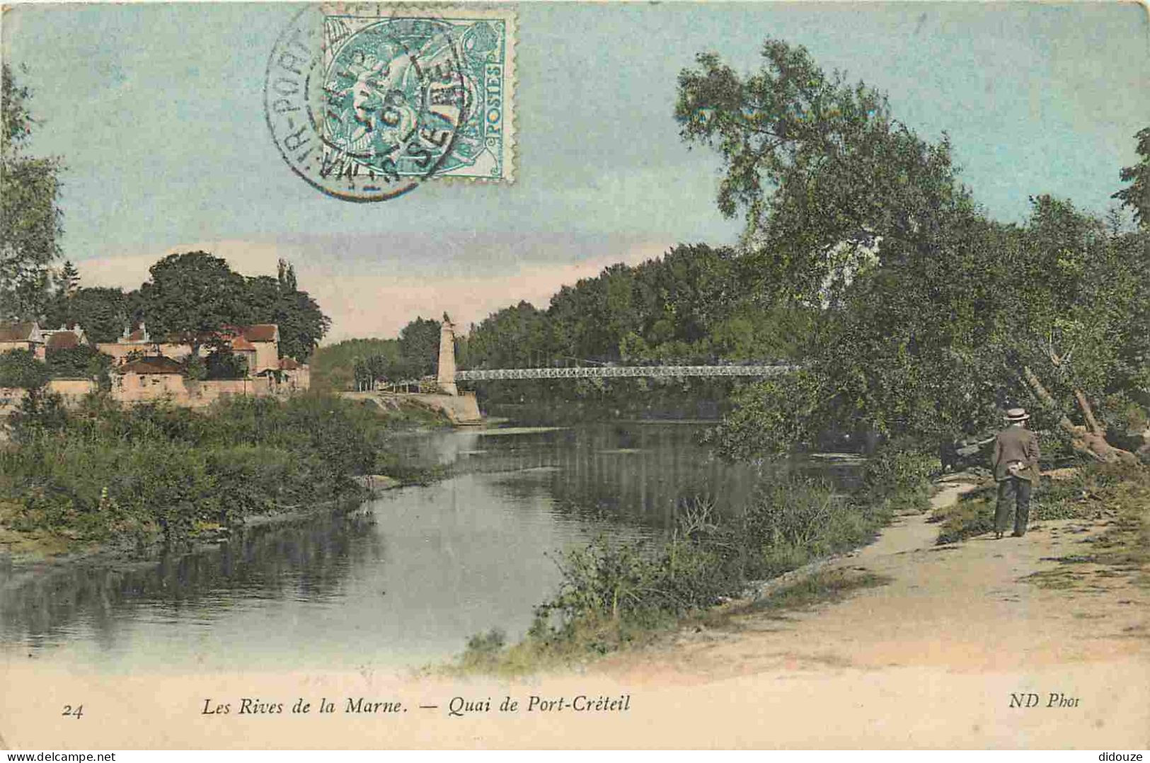 Carte Postale Ancienne - 94 - Creteil - Les Rives de la Marne - Quai de Port-Creteil - Animée - Colorisée - CPA - Oblité