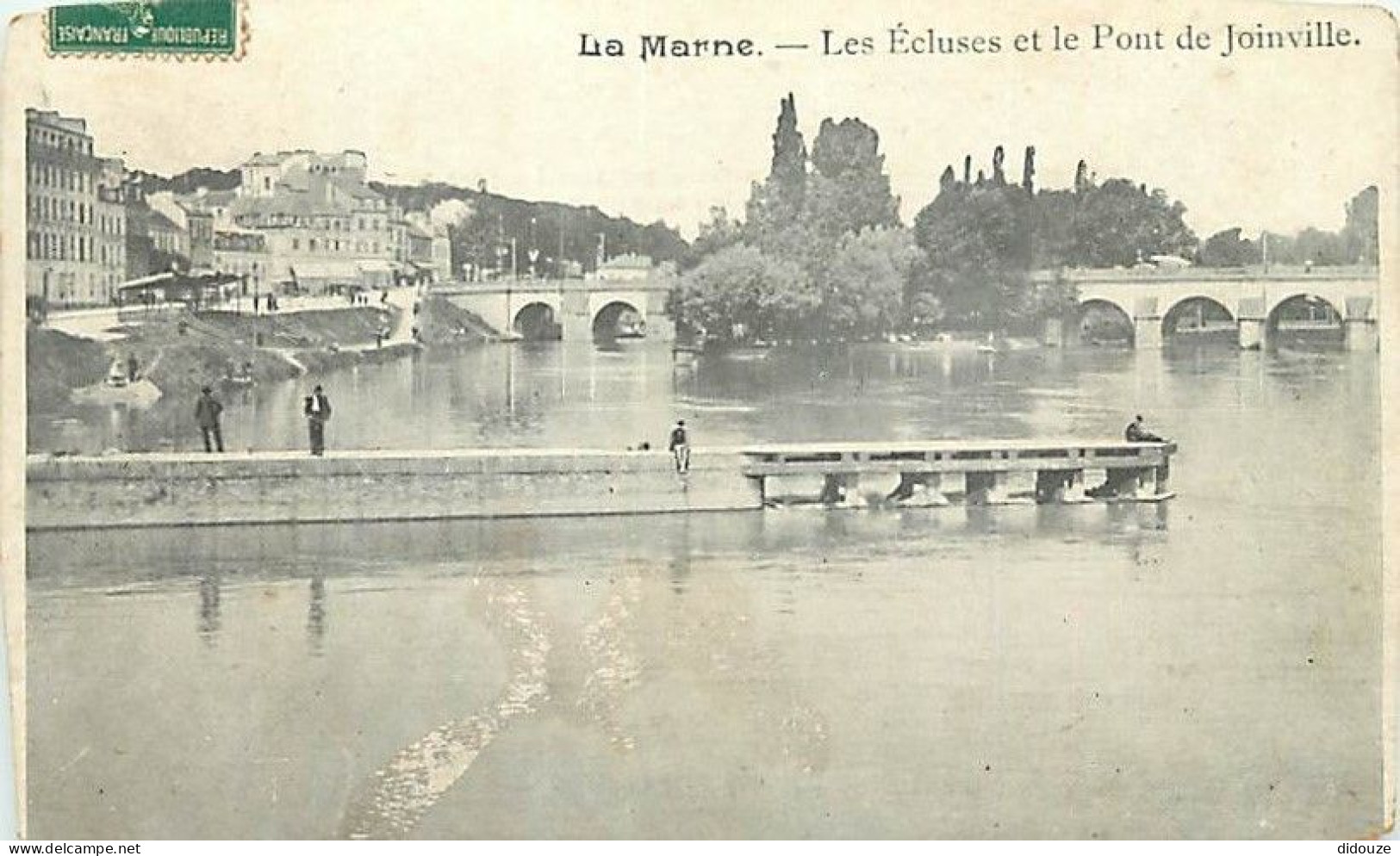 Carte Postale Ancienne - 94 - Joinville le Pont - Les Écluses et le Pont de Joinville - Etat contours arrondis - CPA - V