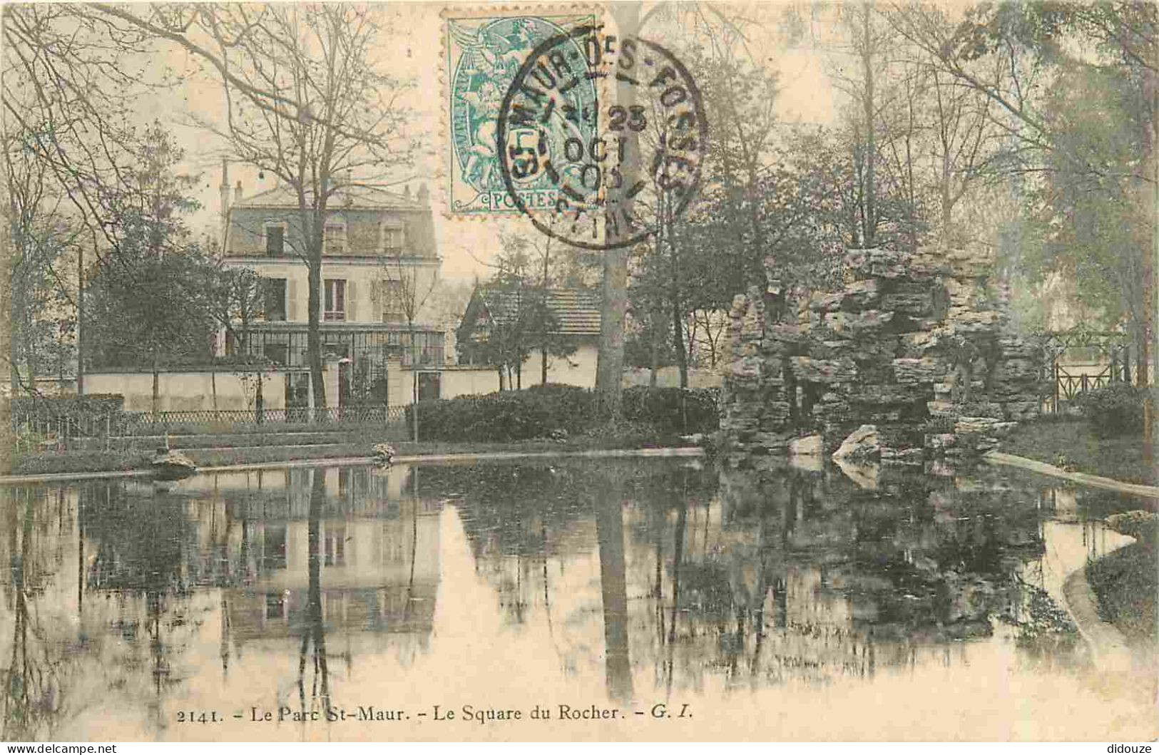 Carte Postale Ancienne - 94 - Saint Maur des Fosses - Parc Saint Maur - Le Square du Rocher - CPA - Oblitération de 1905