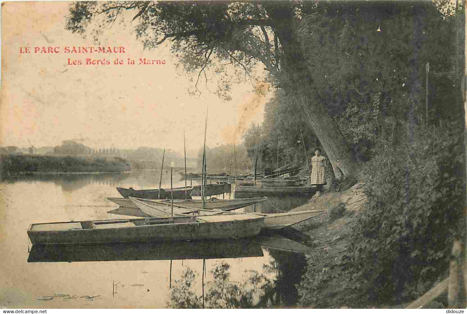 Carte Postale Ancienne - 94 - Saint Maur des Fosses - Parc Saint Maur - Les bords de la Marne - Animée - CPA - Oblitérat