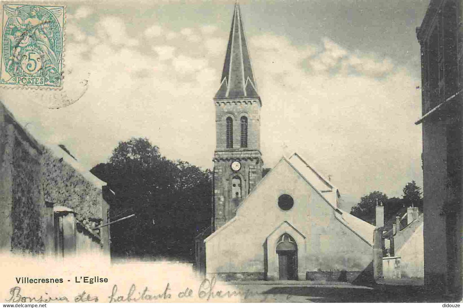 Carte Postale Ancienne - 94 - Villecresnes - L'eglise - CPA - Oblitération - Voir Scans Recto-Verso