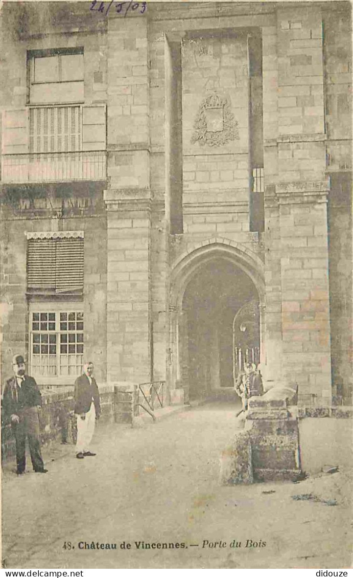 Carte Postale Ancienne - 94 - Vincennes - Château de Vincennes - Porte du Bois - Animée - Précurseur - CPA - Oblitératio