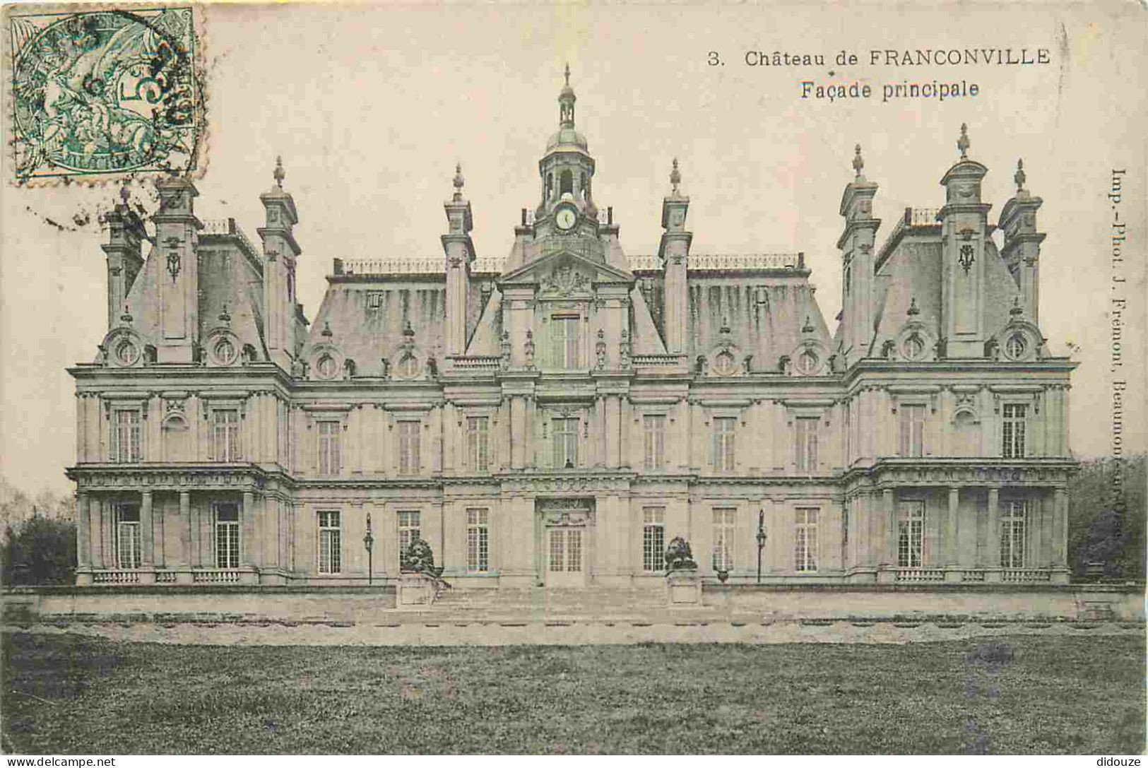 Carte Postale Ancienne - 95 - Franconville - Château de Franconville - Façade principale - CPA - Oblitération - Voir Sca