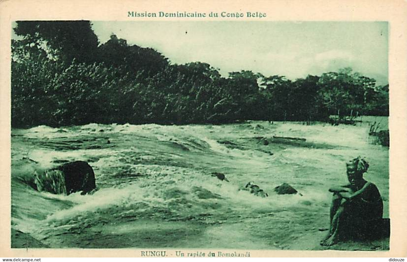 Carte Postale Ancienne - Congo Belge - Mission Dominicaine du Congo Belge - Rungu - Un rapide du Bomokandi - Animée - Ca