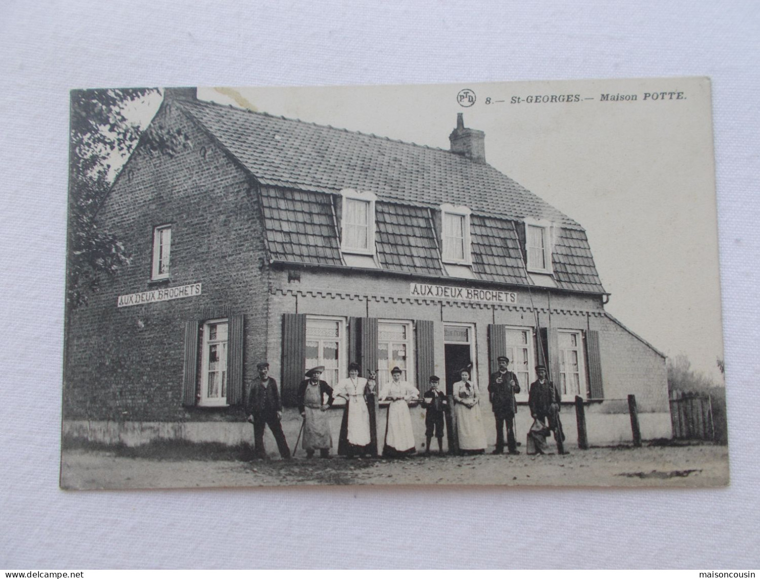 CARTE POSTALE ANCIENNE CPA ANTIQUE POSTCARD SAINT GEORGES LE PARCQ ESTAMINET AUX DEUX BROCHETS MAISON POTTE HESDIN