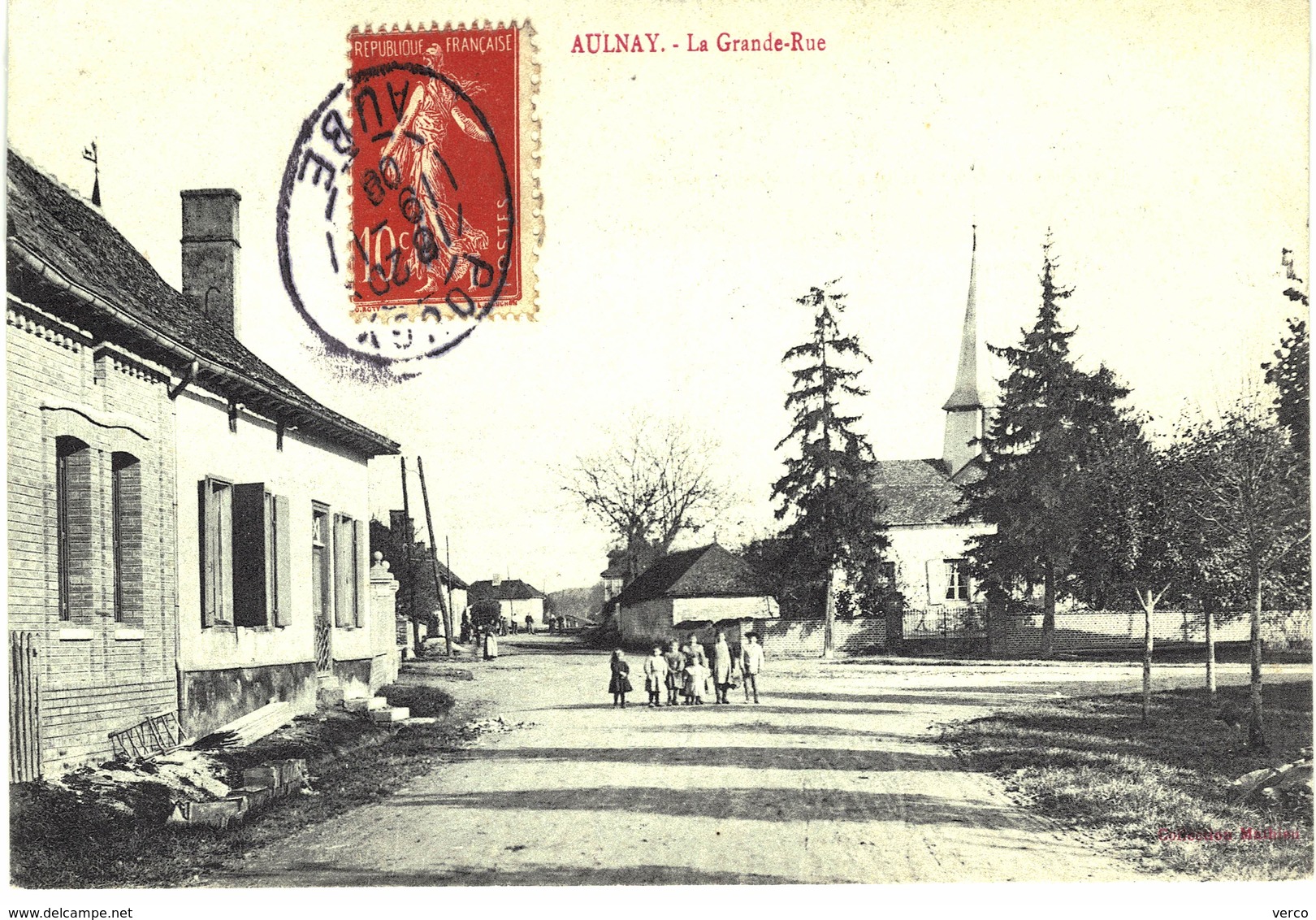 Carte Postale ancienne de AULNAY - La Grande Rue