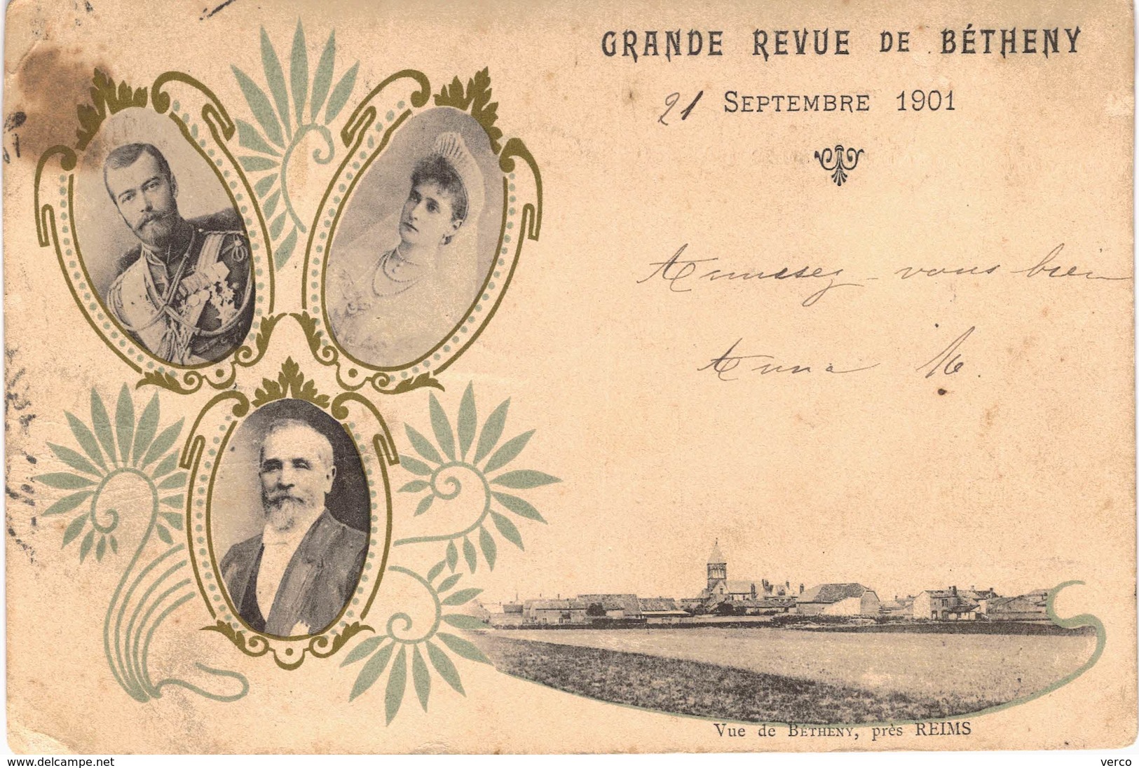 Carte POSTALE Ancienne de  BETHENY - Gde revue 1901