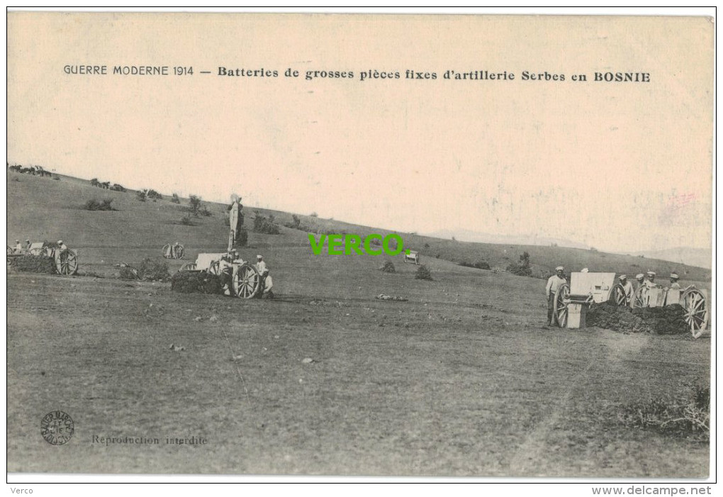 Carte Postale Ancienne de BOSNIE – BATTERIES DE GROSSES PIECES FIXES D'ARTILLERIE SERBE EN BOSNIE