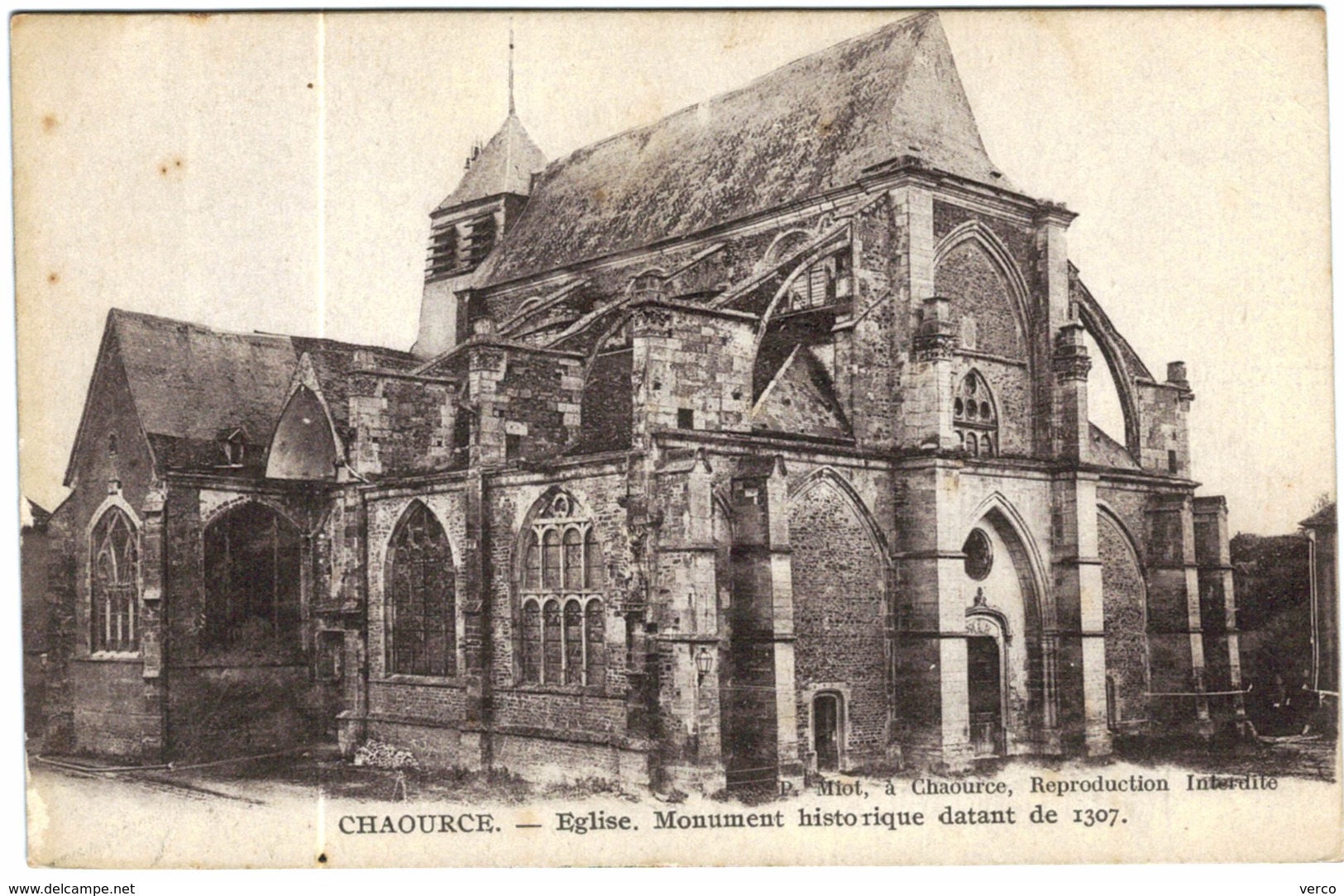 Carte Postale Ancienne de CHAOURCE- Eglise-Monument historique datant de 1307