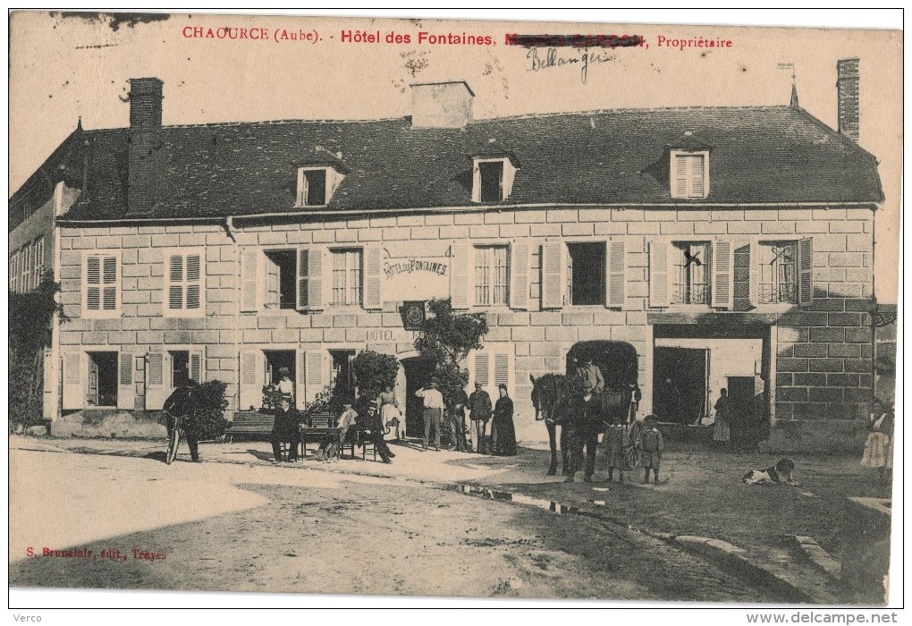 Carte Postale Ancienne de CHAOURCE - Hôtel des Fontaines