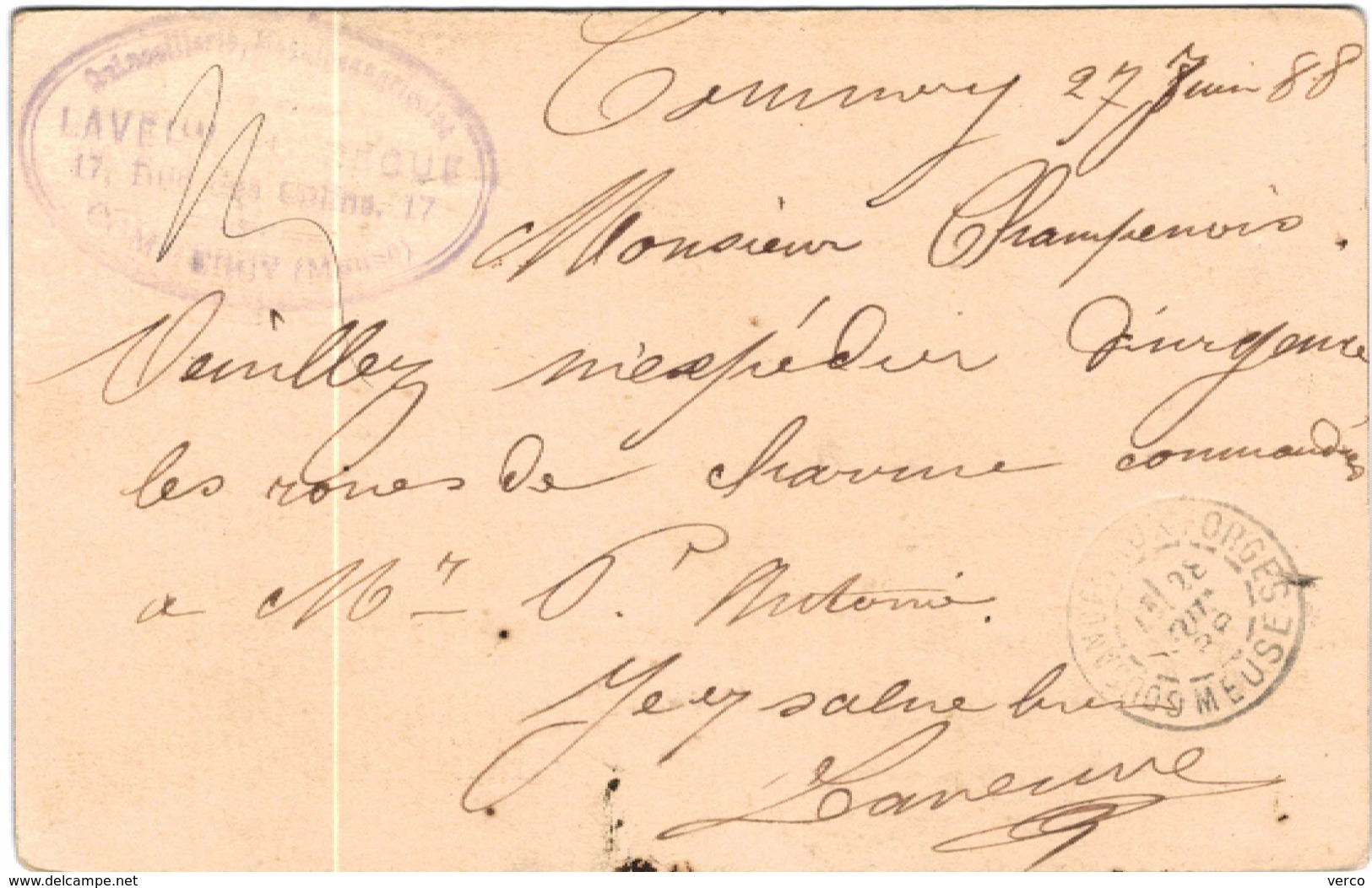 Carte Postale Ancienne de COMMERCY 1888