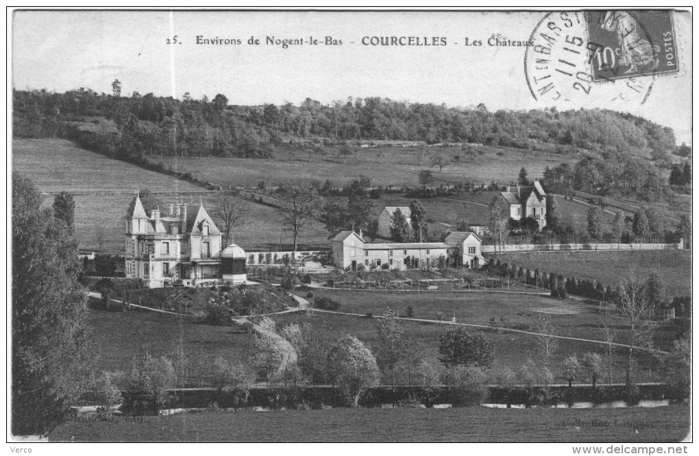 CARTE POSTALE ANCIENNE DE COURCELLES  - les chateaux