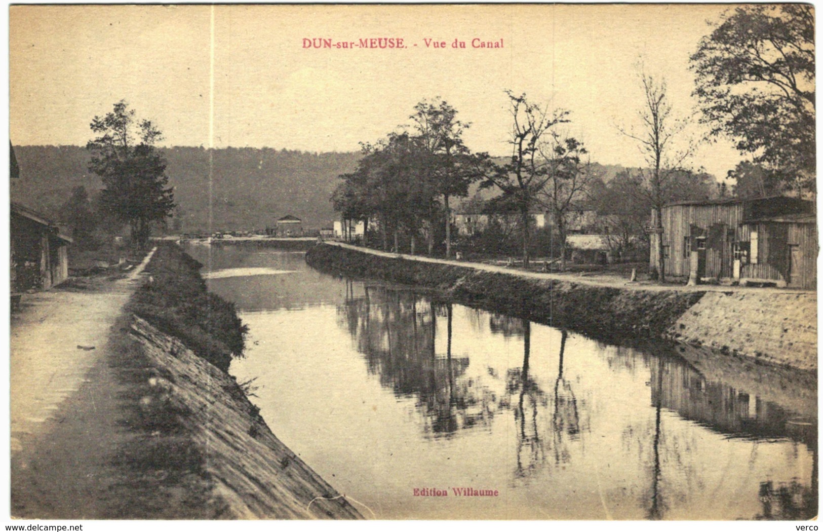 Carte Postale Ancienne de DUN SUR MEUSE-vue du canal