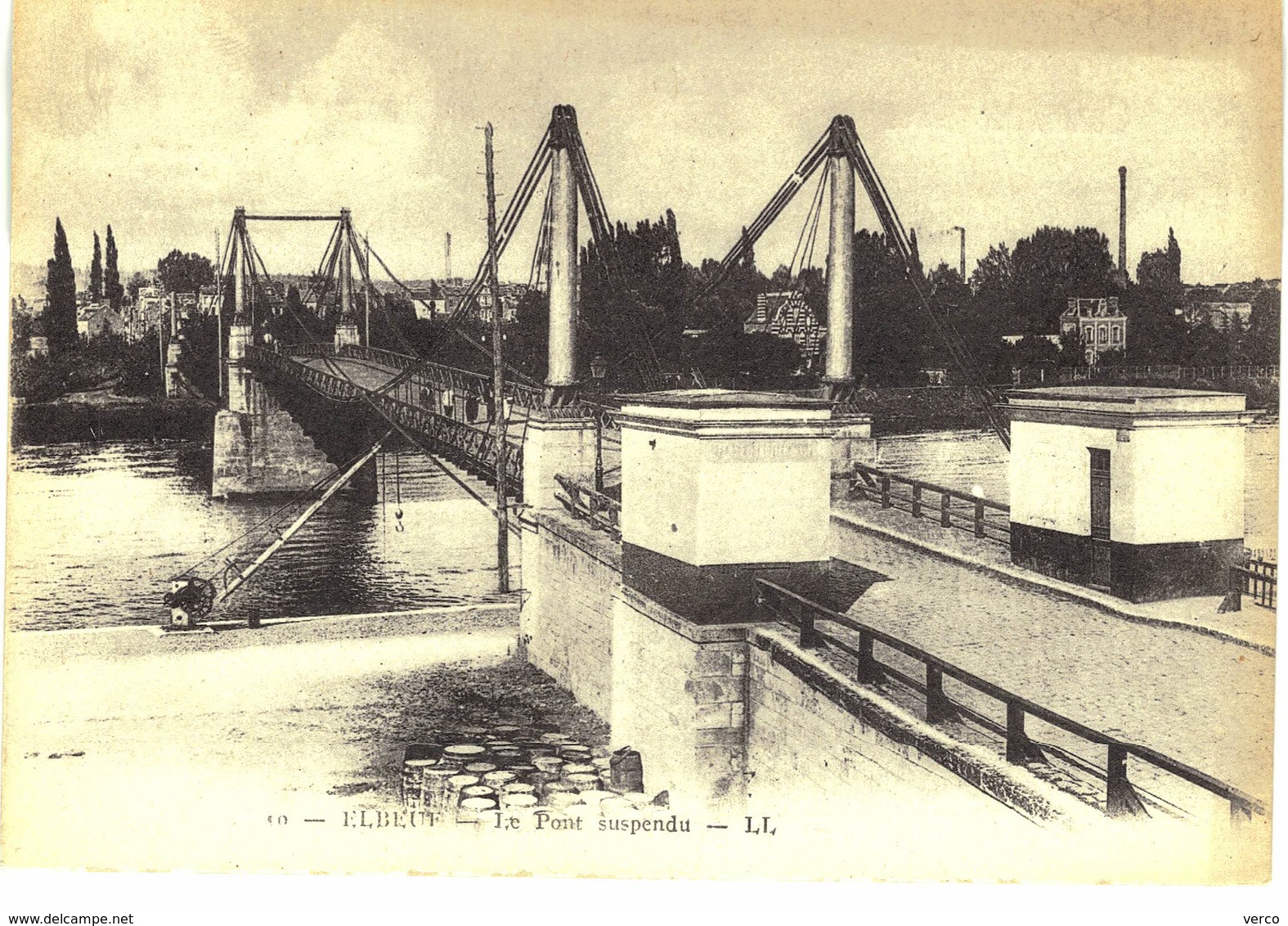 CARTE POSTALE Ancienne  de ELBEUF -  Pont suspendu