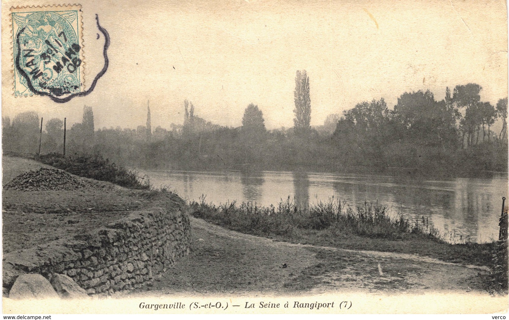 Carte  postale ancienne de GARGENVILLE - La seine à RANGIPORT