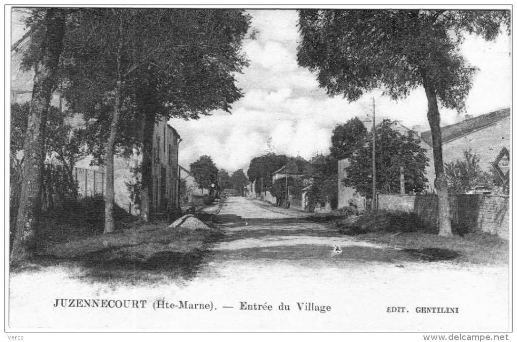 CARTE POSTALE ANCIENNE DE JUZENNECOURT -  ENTREE DU VILLAGE