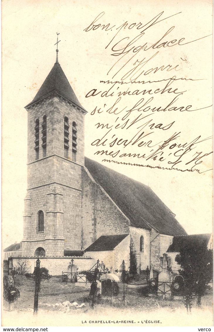 Carte POSTALE Ancienne de LA CHAPELLE la REINE -