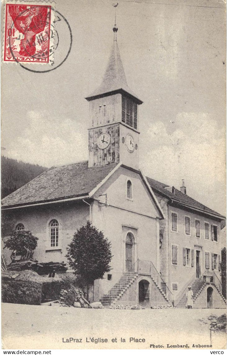 Carte POSTALE  Ancienne de LA PRAZ - Eglise & Place