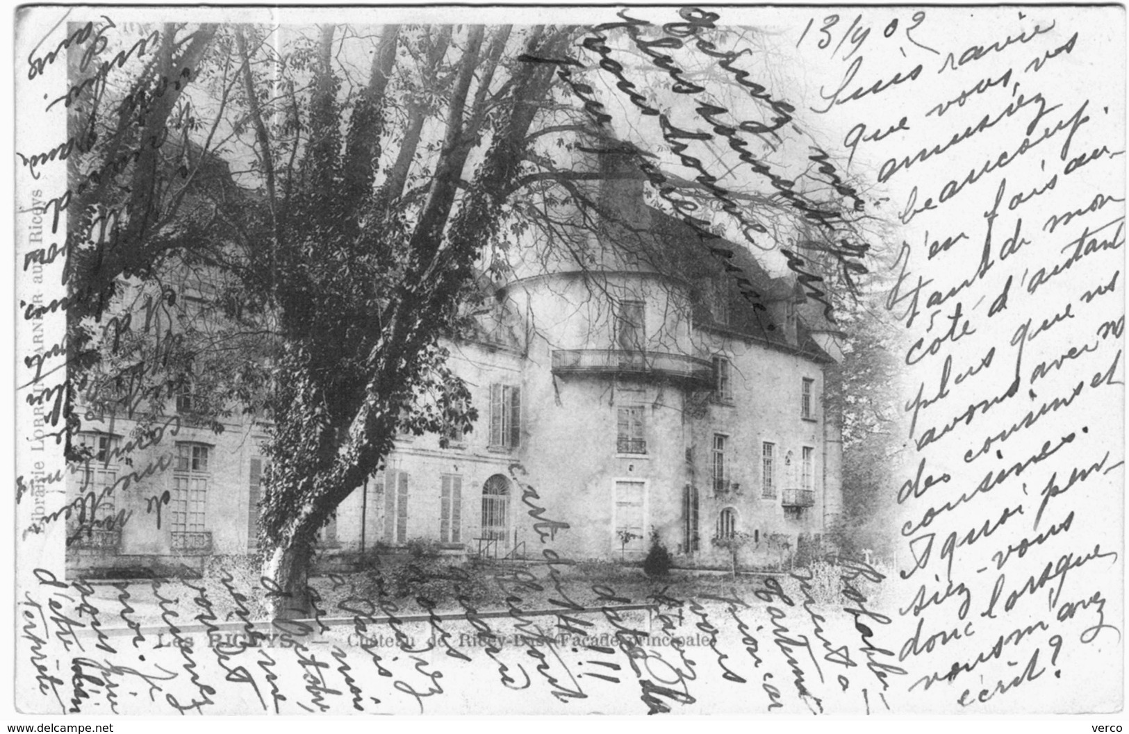 Carte Postale Ancienne de LES RICEYS-Château-façade principale