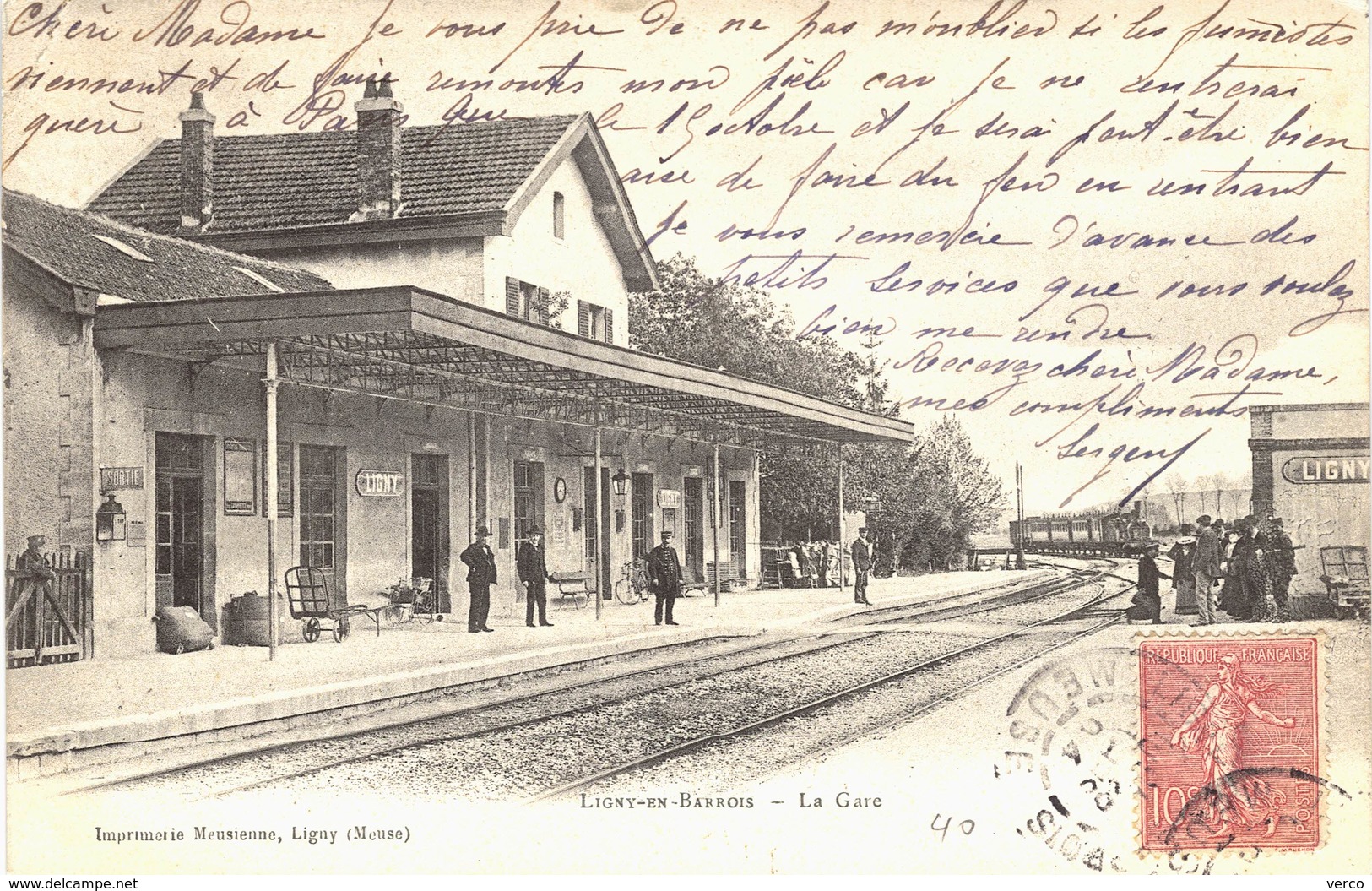 Carte  Postale  ancienne de  LIGNY en BARROIS - La GARE