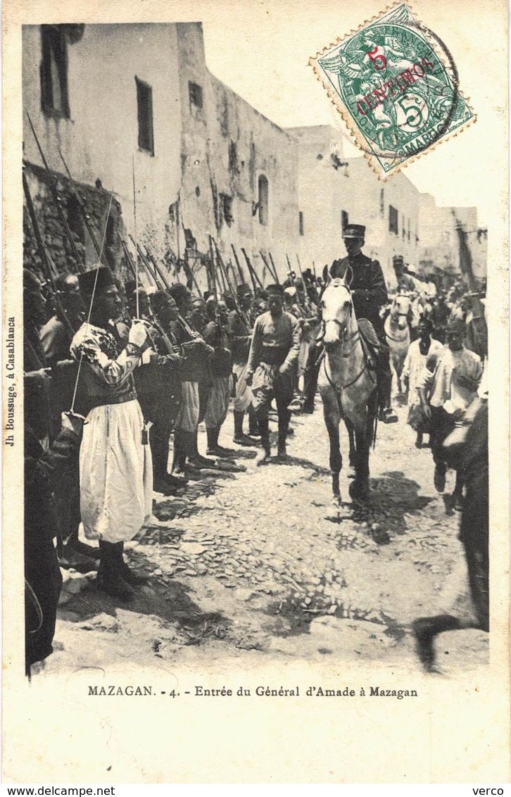 Carte POSTALE  Ancienne de  MAROC - MAZAGAN, Le général d'AMADE