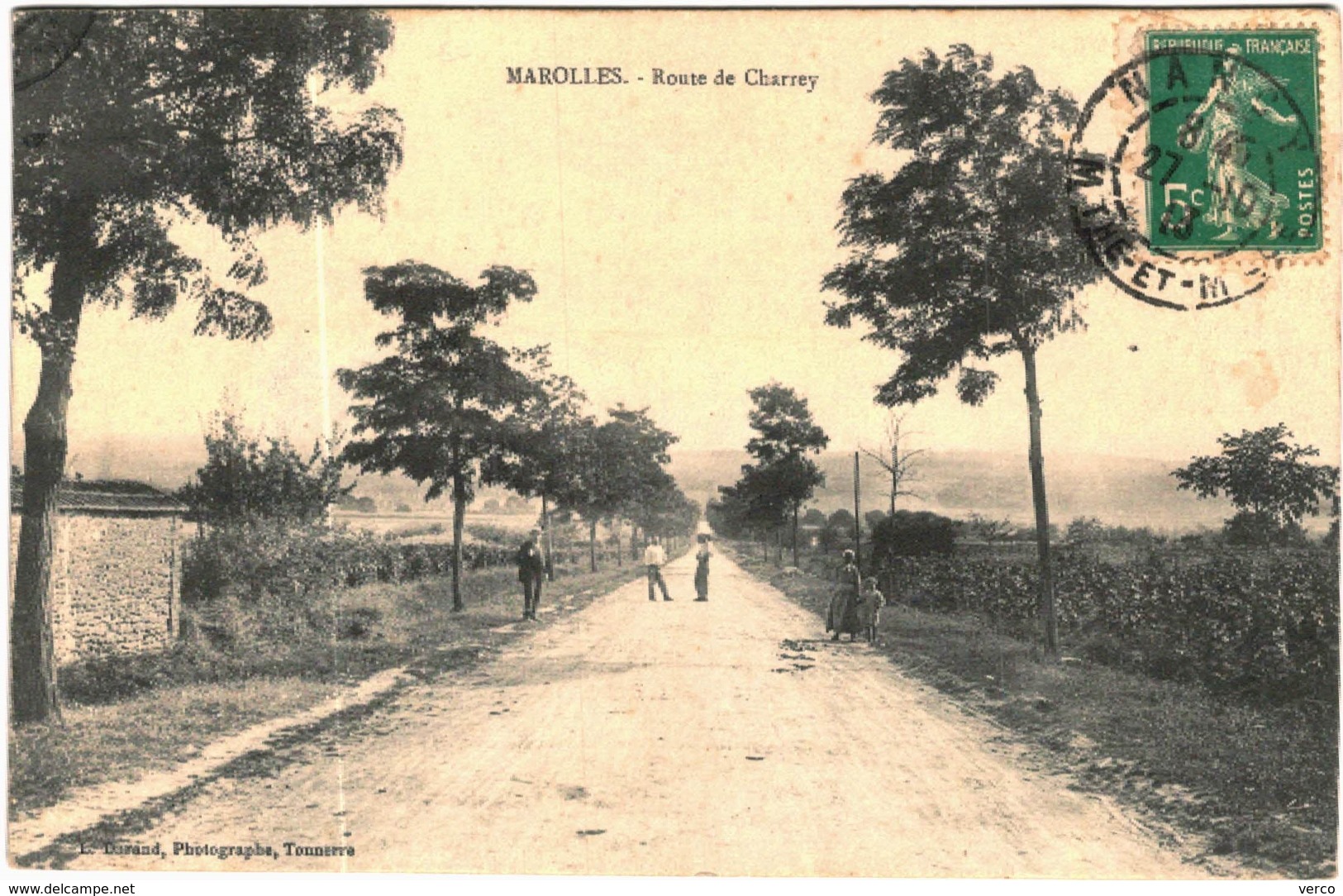 Carte Postale Ancienne de MAROLLES-Route de Charrey