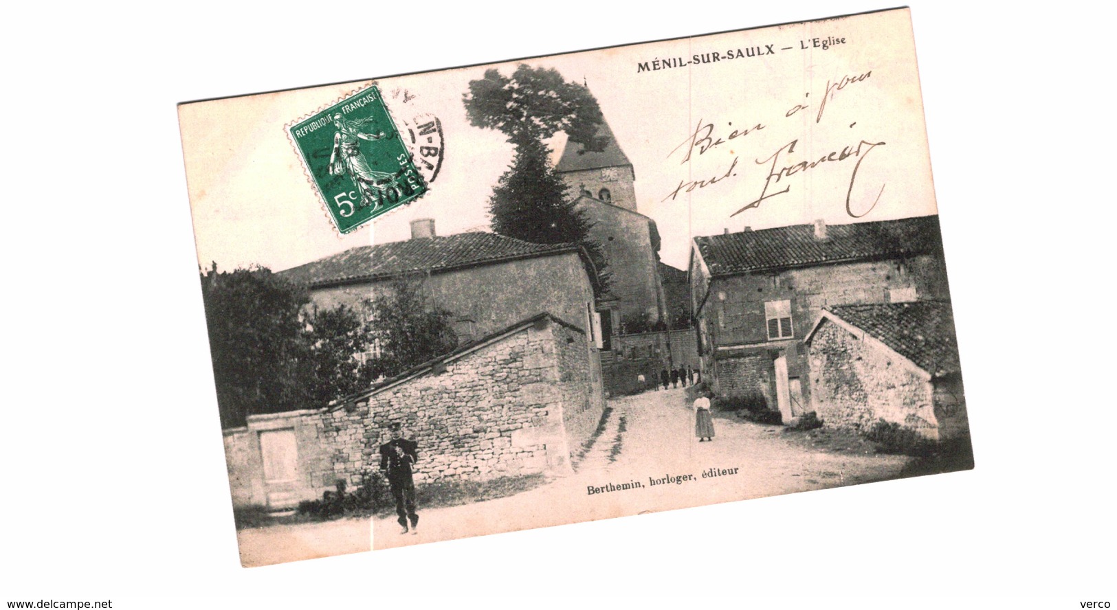 Carte Postale Ancienne de MENIL SUR SAULX - l'église