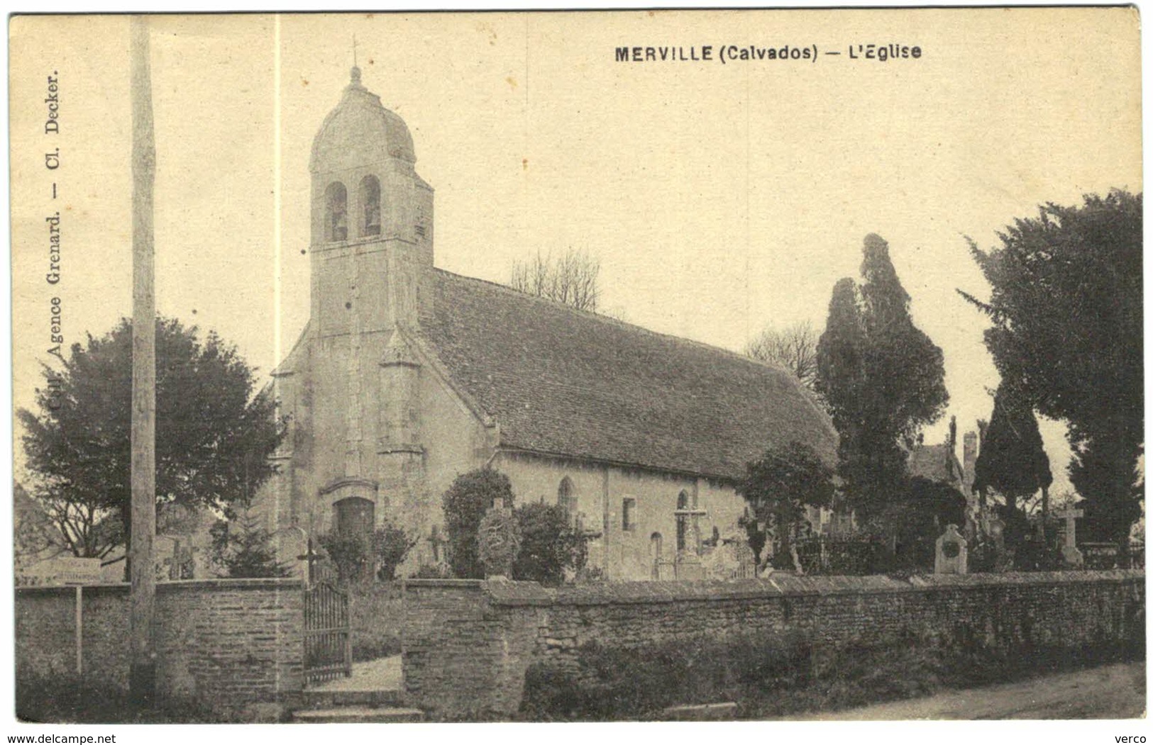 Carte Postale Ancienne de MERVILLE - l'église