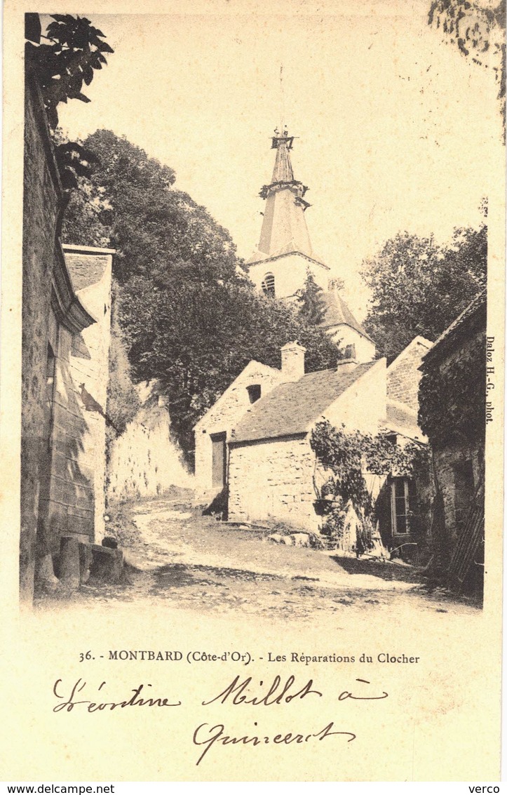 Carte  POSTALE  Ancienne  de   MONTBARD - Réparations du clocher