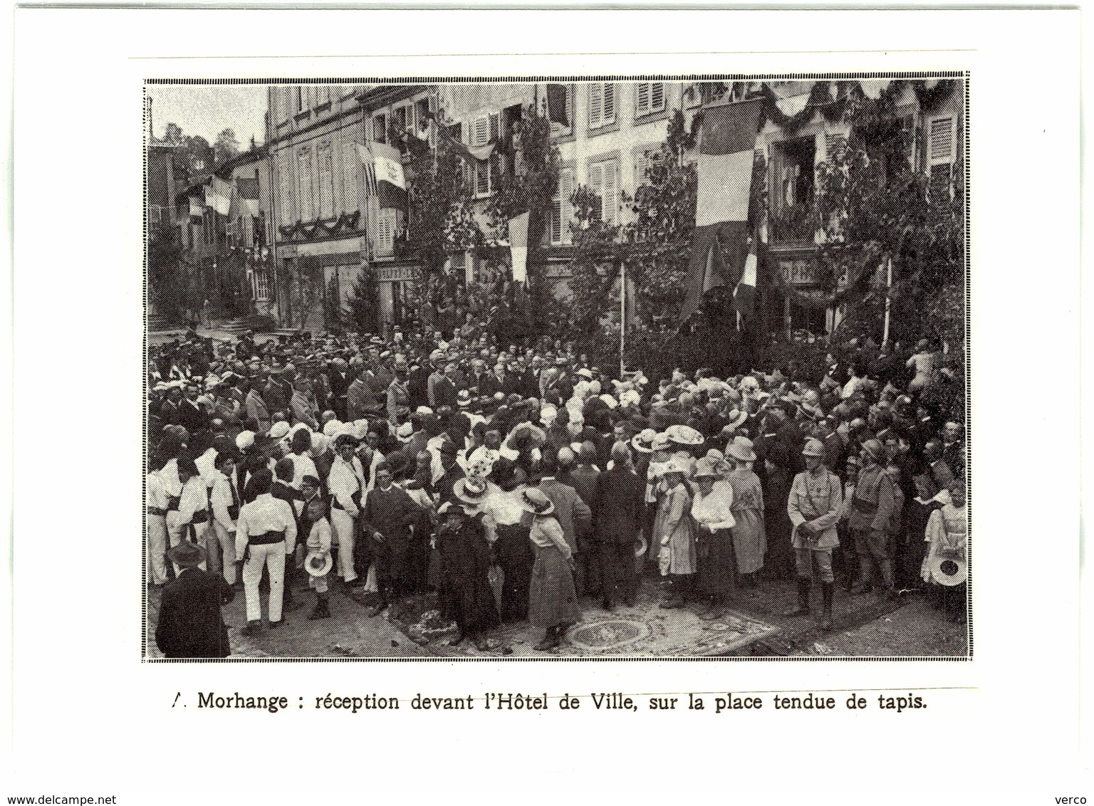 Carte Postale  ancienne de MORHANGE - (Original de journaux de Plastifiée) - Réception Hotel de ville,  1919