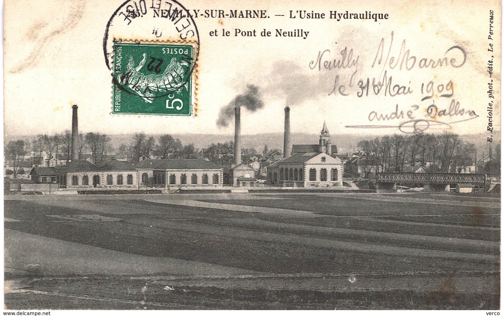 Carte POSTALE Ancienne de NEUILLY sur MARNE - Usine Hydraulique