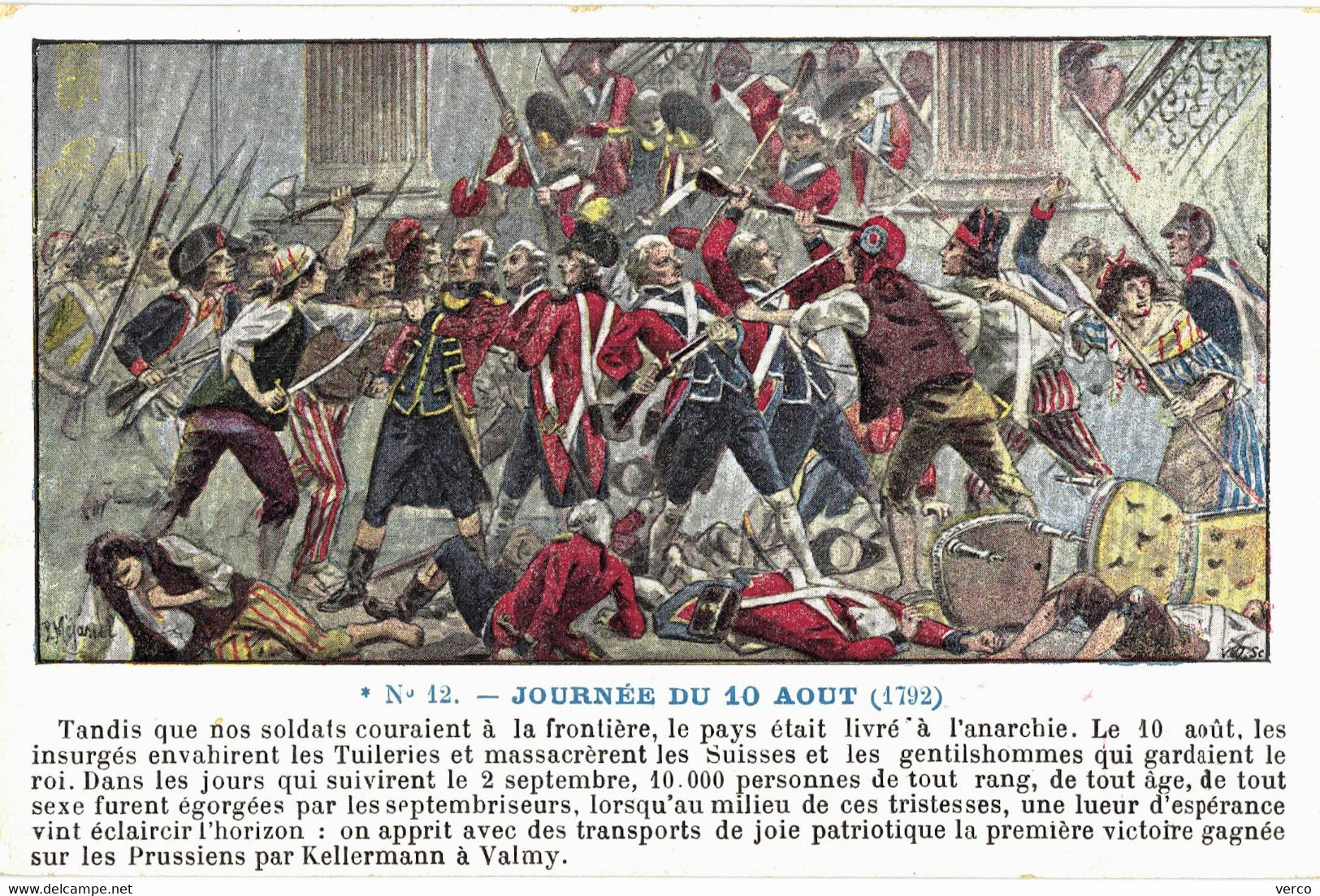 Carte POSTALE  Ancienne  de PARIS - Les TUILERIES, le 10 Aout 1792