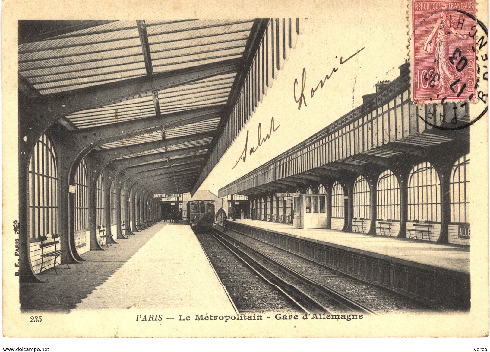 Carte postale ancienne de PARIS - METRO