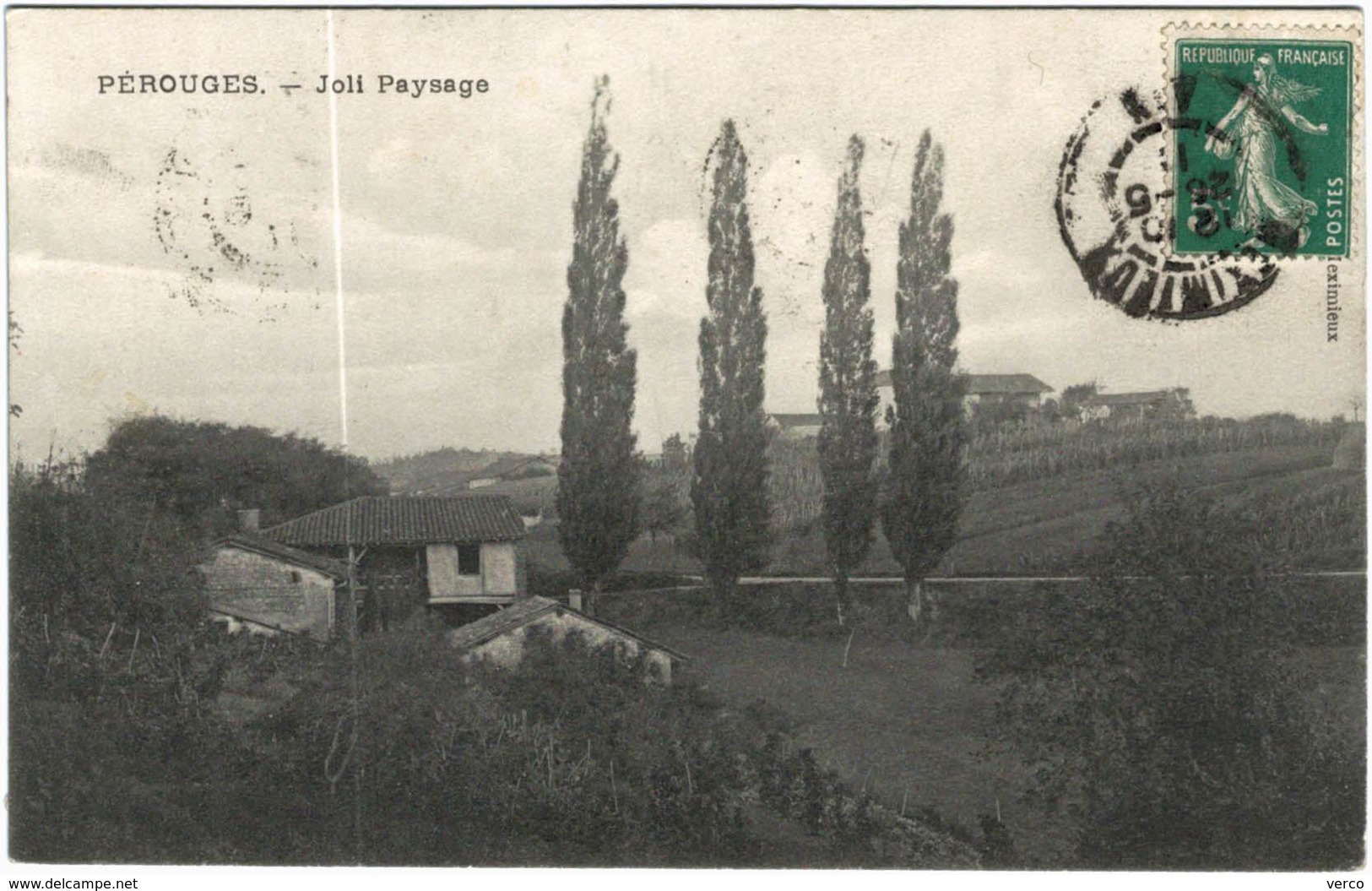Carte Postale Ancienne de PEROUGES-joli paysage