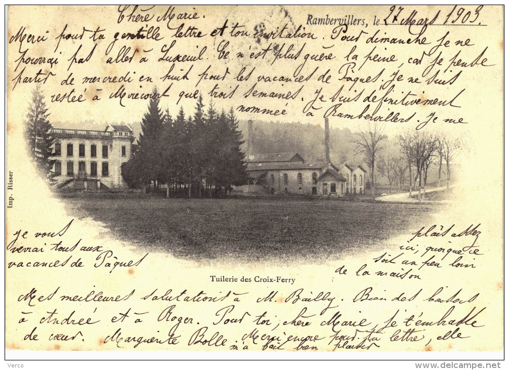 Carte Postale Ancienne de RAMBERVILLERS