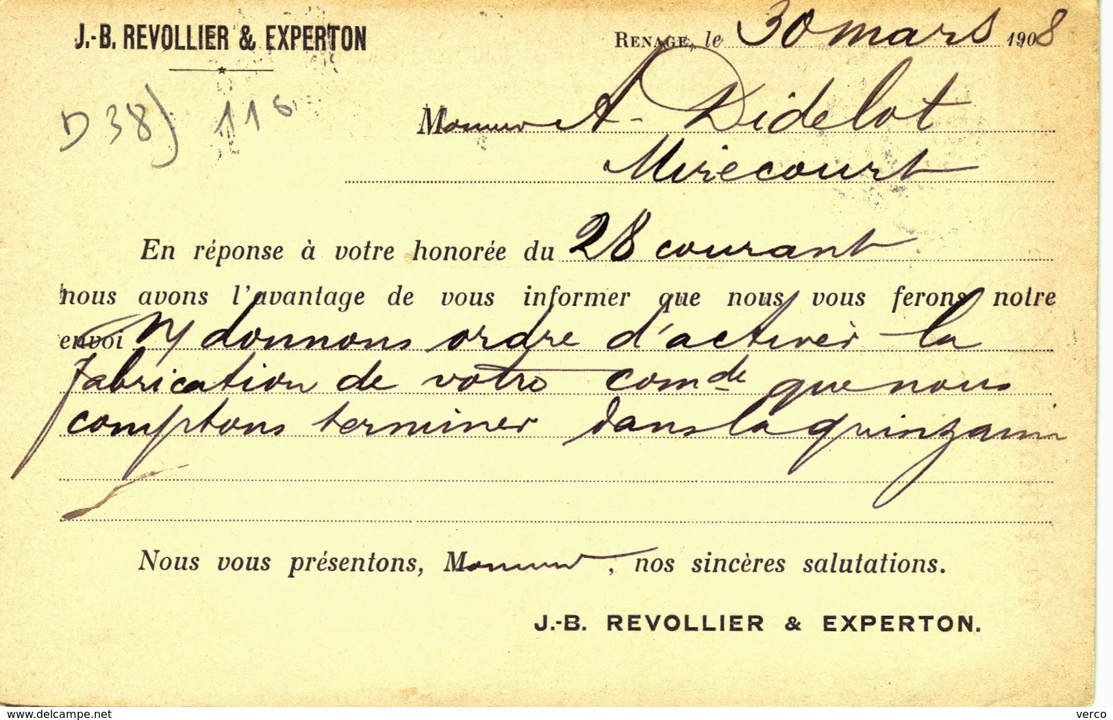 Carte postale ancienne de RENAGE