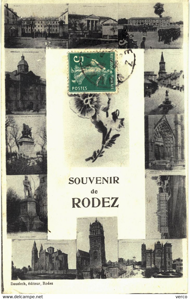 Carte POSTALE  Ancienne  de  RODEZ - Souvenir de ...