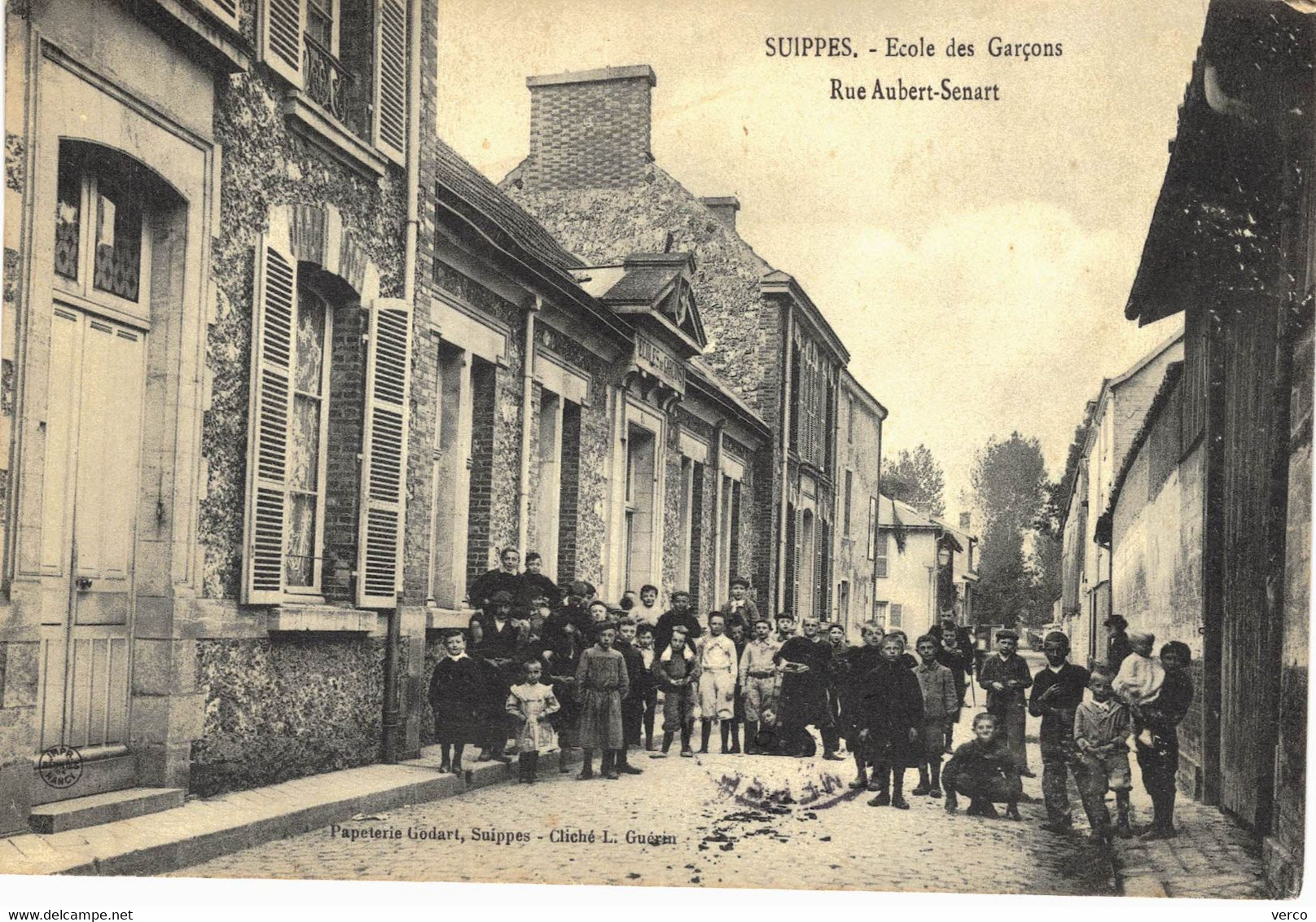 Carte POSTALE  Ancienne  de  SUIPPES - Ecole des Garçons, rue Hubert SENART