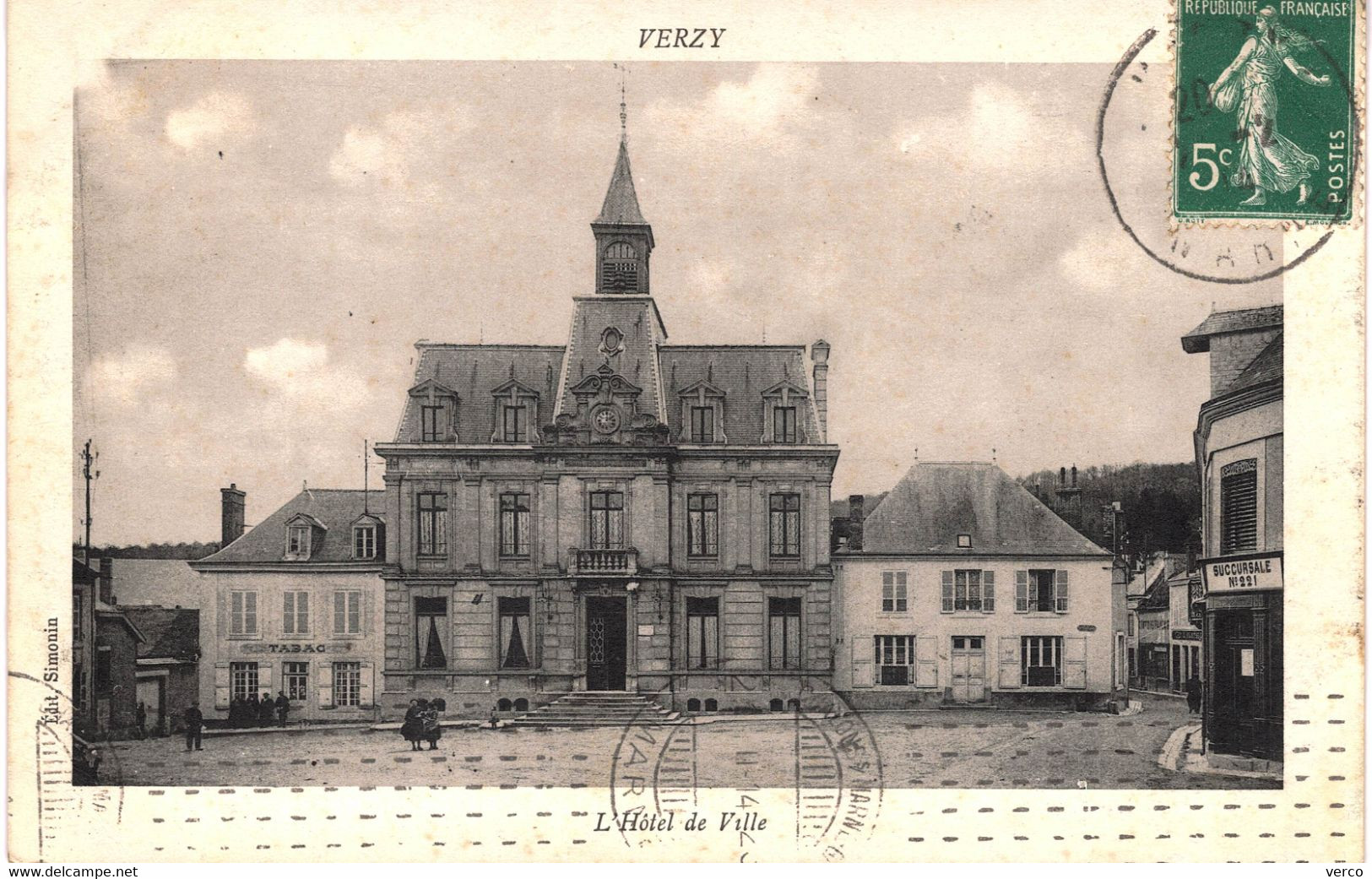 Carte POSTALE Ancienne de   VERZY - Hôtel de ville