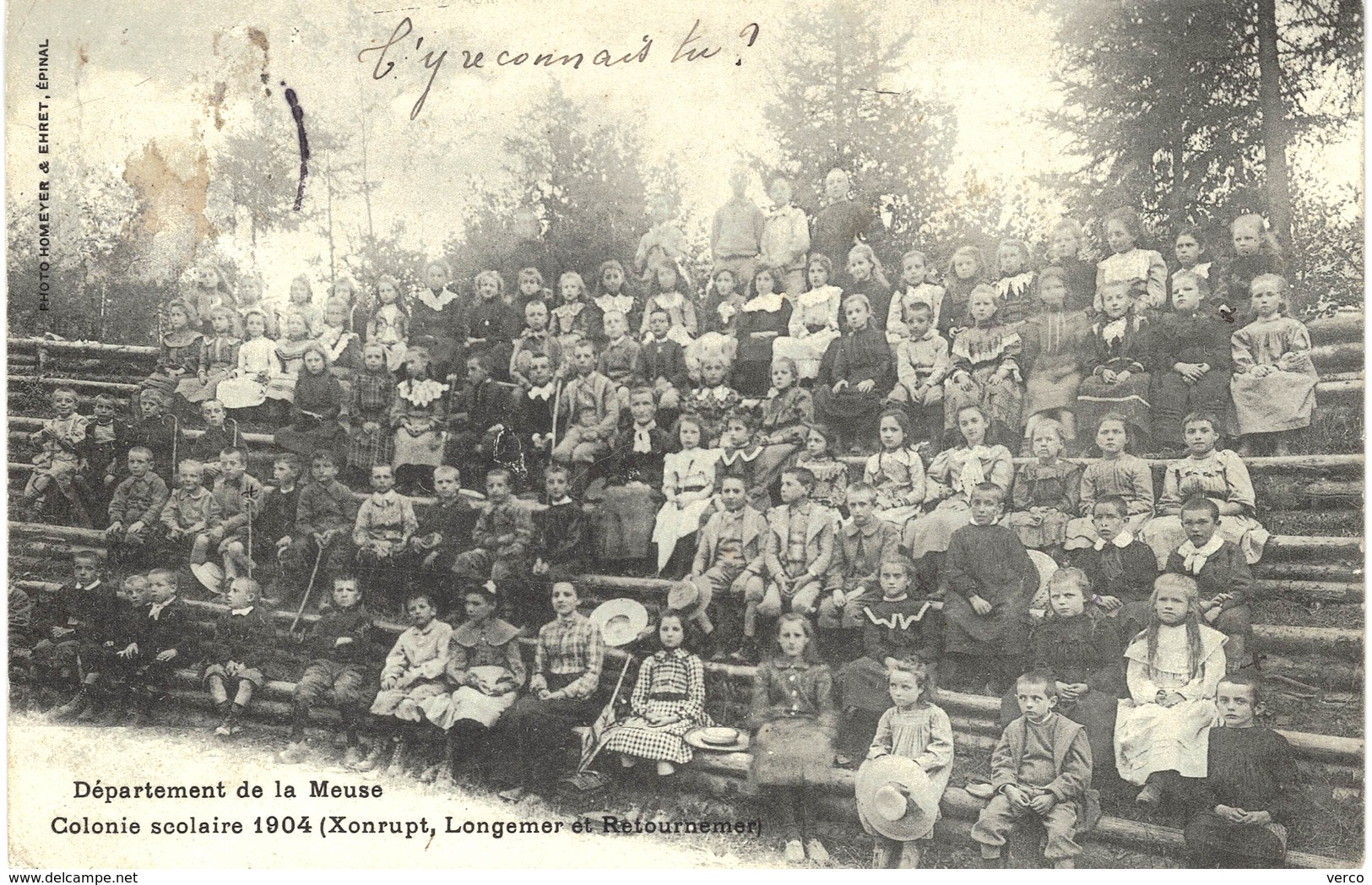 Carte Postale ancienne de XONRUPT, LONGEMER & RETOURNEMER - Colonie Scolaire 1904