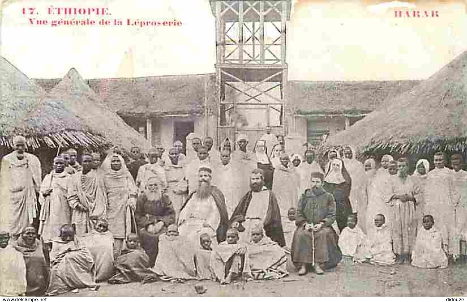 Carte Postale Ancienne - Ethiopie - Harar - Vue Générale de la Léproserie - Animée - CPA - Voir Scans Recto-Verso - Posc
