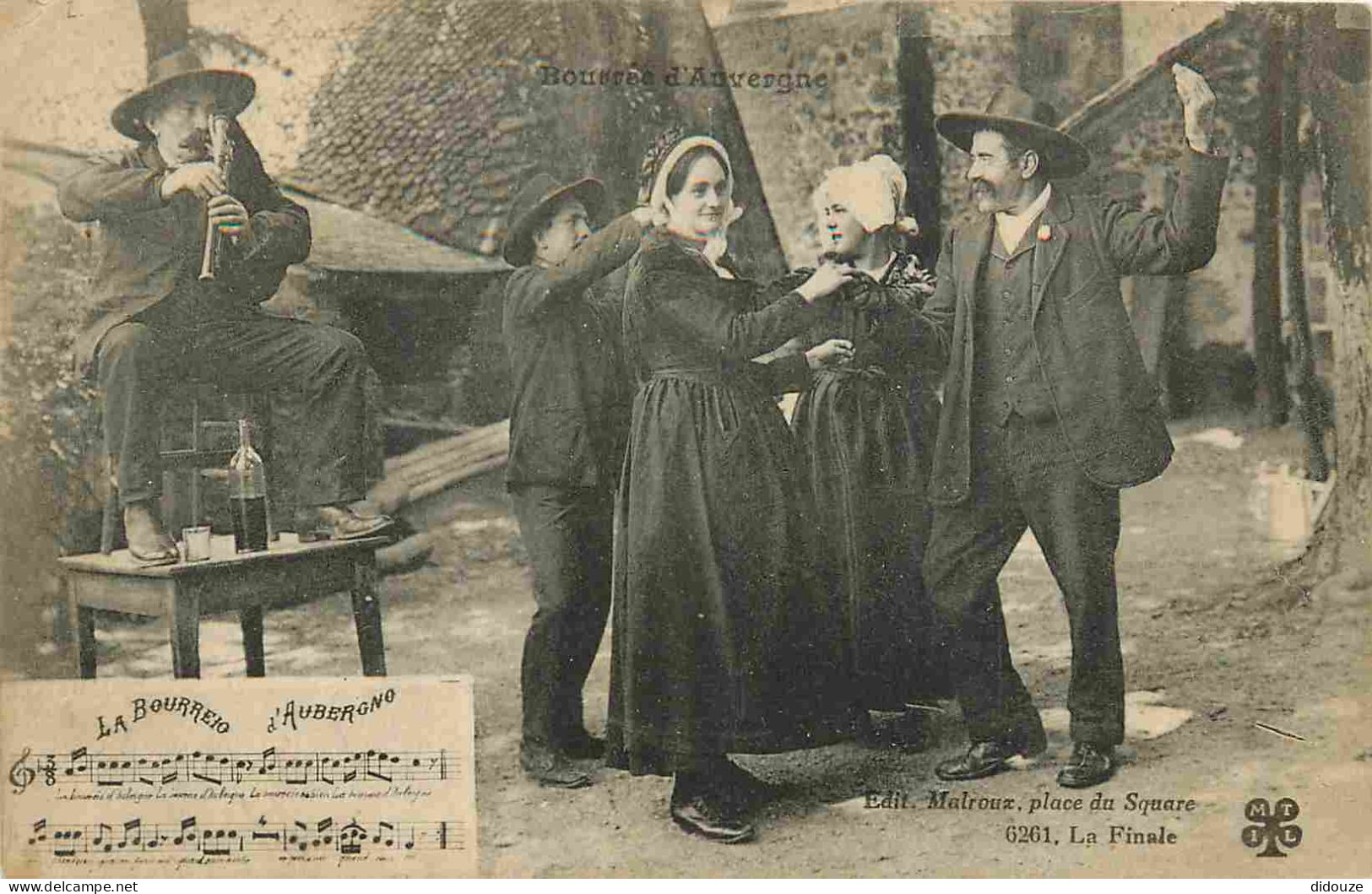 Carte Postale Ancienne - France - Auvergne - Bourrée d'auvergne - la finale - Animée - Folklore Scènes et Types - CPA -