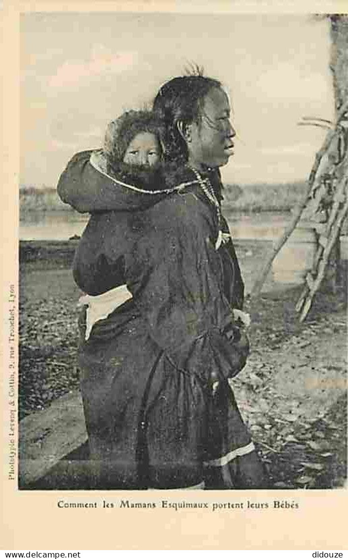 Carte Postale Ancienne - Groenland - Comment les Esquimaux portent leurs Bébés - Animée - CPA - Voir Scans Recto-Verso -