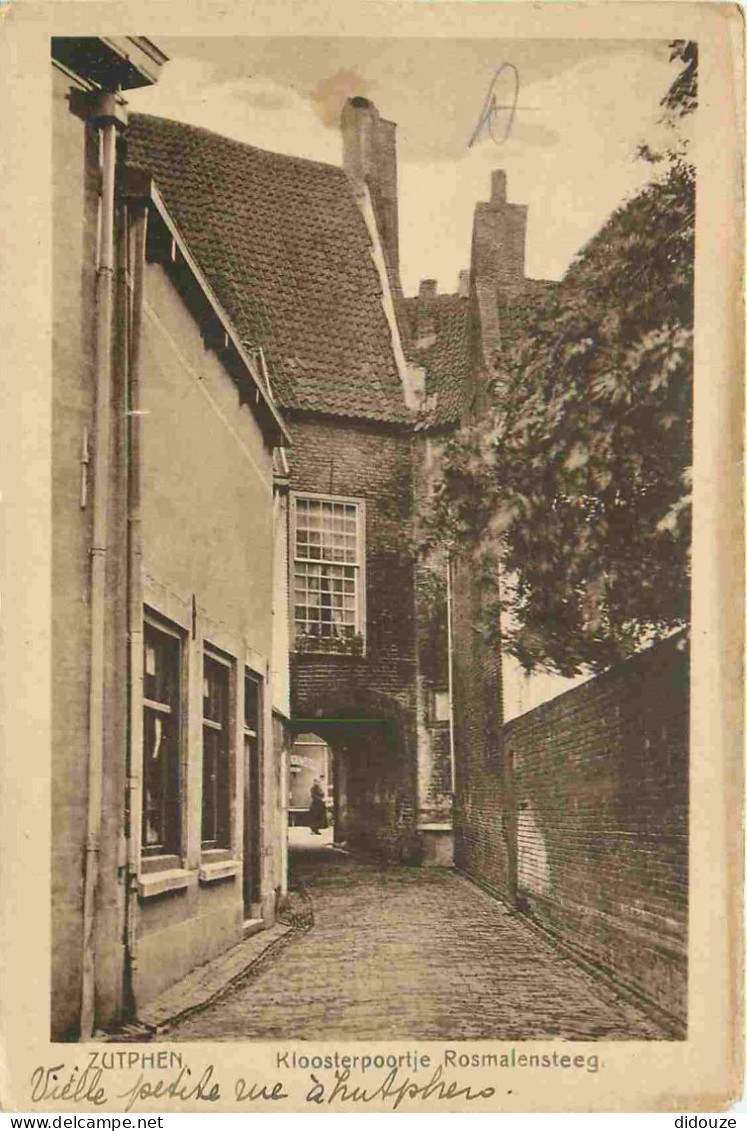 Carte Postale Ancienne - Pays-Bas - Gueldre - Zutphen - Kloosterpoortje rosmalensteeg Vieille petite rue à zutphen - CPA