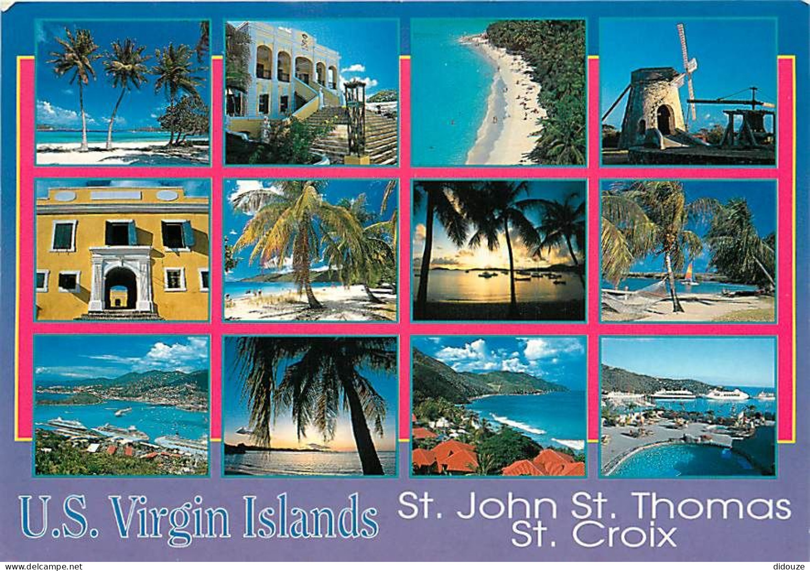 Carte Postale - Antilles - Iles Vierges Américaines - U S Virgin Islands - St John - St Thomas - St Croix - Multivues -