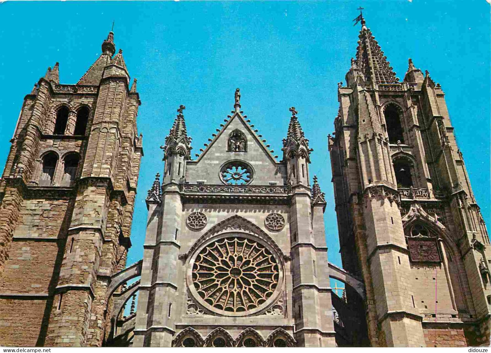 Carte Postale - Espagne - Espana - Castilla y Leon - Leon - Catedral - Las torres - Cathédrale - Les clochers - CPM - Vo